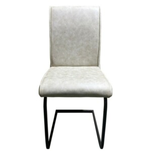 Καρέκλα Τραπεζαρίας ArteLibre ESTRELLA Μπεζ/Μαύρο PU/Μέταλλο 43x56x95cm - Image 2