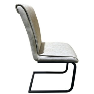 Καρέκλα Τραπεζαρίας ArteLibre ESTRELLA Μπεζ/Μαύρο PU/Μέταλλο 43x56x95cm - Image 3