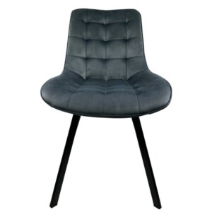 Καρέκλα Τραπεζαρίας ArteLibre BRISA Γκρι/Μαύρο Βελούδο/Μέταλλο 53x60x85cm - Image 2