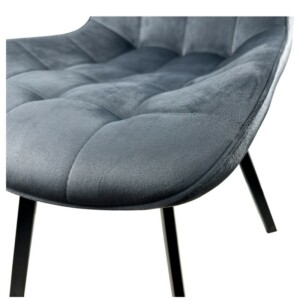 Καρέκλα Τραπεζαρίας ArteLibre BRISA Γκρι/Μαύρο Βελούδο/Μέταλλο 53x60x85cm - Image 5