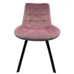 Σετ 4 τεμαχιών Καρέκλα Τραπεζαρίας ArteLibre BRISA Σάπιο Μήλο/Μαύρο Βελούδο/Μέταλλο 53x60x85cm - Image 2