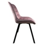 Σετ 4 τεμαχιών Καρέκλα Τραπεζαρίας ArteLibre BRISA Σάπιο Μήλο/Μαύρο Βελούδο/Μέταλλο 53x60x85cm - Image 3