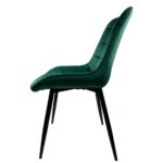Σετ 4 τεμαχιών Καρέκλα Τραπεζαρίας ArteLibre BRISA Πράσινο/Μαύρο Βελούδο/Μέταλλο 53x60x85cm - Image 3