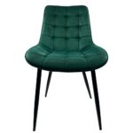Σετ 4 τεμαχιών Καρέκλα Τραπεζαρίας ArteLibre BRISA Πράσινο/Μαύρο Βελούδο/Μέταλλο 53x60x85cm - Image 5