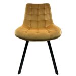 Σετ 4 τεμαχιών Καρέκλα Τραπεζαρίας ArteLibre BRISA Μπεζ/Μαύρο Βελούδο/Μέταλλο 53x60x85cm - Image 2