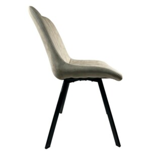 Καρέκλα Τραπεζαρίας ArteLibre MILONGA Μπεζ/Μαύρο PU/Μέταλλο 55x61x88cm - Image 4