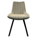 Σετ 4 τεμαχιών Καρέκλα Τραπεζαρίας ArteLibre MILONGA Μπεζ/Μαύρο PU/Μέταλλο 55x61x88cm - Image 7