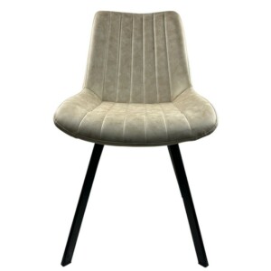 Καρέκλα Τραπεζαρίας ArteLibre MILONGA Μπεζ/Μαύρο PU/Μέταλλο 55x61x88cm - Image 7