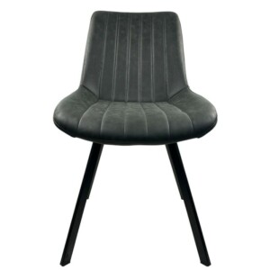 Καρέκλα Τραπεζαρίας ArteLibre MILONGA Γκρι/Μαύρο PU/Μέταλλο 55x61x88cm - Image 2