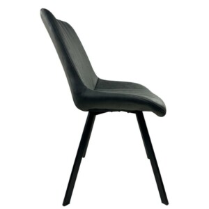 Καρέκλα Τραπεζαρίας ArteLibre MILONGA Γκρι/Μαύρο PU/Μέταλλο 55x61x88cm - Image 3