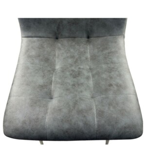 Καρέκλα Τραπεζαρίας ArteLibre YUCATAN Ανθρακί PU/Μέταλλο 44x55x86cm - Image 6