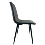 Σετ 4 τεμαχιών Καρέκλα Τραπεζαρίας ArteLibre YUCARIA Ανθρακί/Μαύρο PU/Μέταλλο 44x55x86cm - Image 3