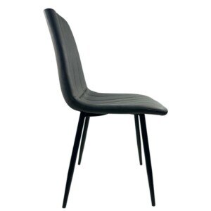 Καρέκλα Τραπεζαρίας ArteLibre YUCARIA Ανθρακί/Μαύρο PU/Μέταλλο 44x55x86cm - Image 3