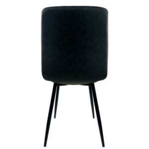 Καρέκλα Τραπεζαρίας ArteLibre YUCARIA Ανθρακί/Μαύρο PU/Μέταλλο 44x55x86cm - Image 4