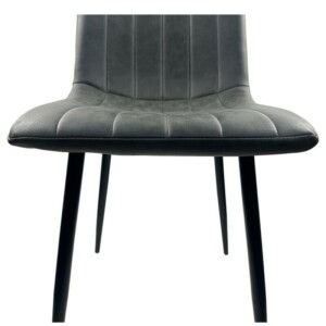 Καρέκλα Τραπεζαρίας ArteLibre YUCARIA Ανθρακί/Μαύρο PU/Μέταλλο 44x55x86cm - Image 5