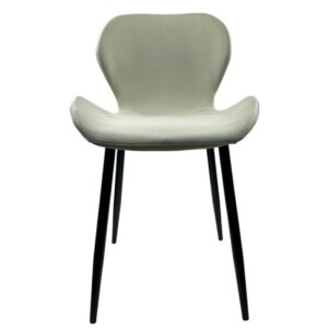 Καρέκλα Τραπεζαρίας ArteLibre RIOJA Sand/Μαύρο Ύφασμα/Μέταλλο 46x50x80cm - Image 2