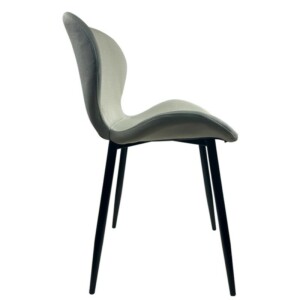 Καρέκλα Τραπεζαρίας ArteLibre RIOJA Sand/Μαύρο Ύφασμα/Μέταλλο 46x50x80cm - Image 3