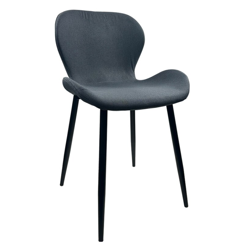 Καρέκλα Τραπεζαρίας ArteLibre RIOJA Γκρι/Μαύρο Ύφασμα/Μέταλλο 46x50x80cm