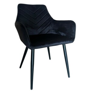 Καρέκλα Τραπεζαρίας ArteLibre FLORITA Μαύρο Βελούδο/Μέταλλο 55x57x84cm - Image 2