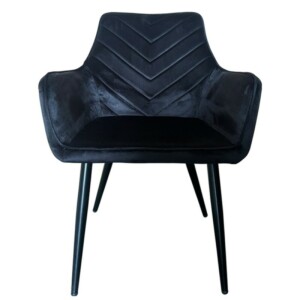 Καρέκλα Τραπεζαρίας ArteLibre FLORITA Μαύρο Βελούδο/Μέταλλο 55x57x84cm - Image 9