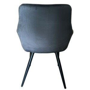 Καρέκλα Τραπεζαρίας ArteLibre FLORITA Γκρι/Μαύρο Βελούδο/Μέταλλο 55x57x84cm - Image 4