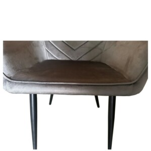 Καρέκλα Τραπεζαρίας ArteLibre FLORITA Γκρι/Μαύρο Βελούδο/Μέταλλο 55x57x84cm - Image 6