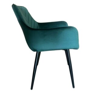 Καρέκλα Τραπεζαρίας ArteLibre FLORITA Πράσινο/Μαύρο Βελούδο/Μέταλλο 55x57x84cm - Image 11