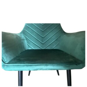 Καρέκλα Τραπεζαρίας ArteLibre FLORITA Πράσινο/Μαύρο Βελούδο/Μέταλλο 55x57x84cm - Image 7