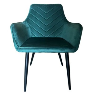 Καρέκλα Τραπεζαρίας ArteLibre FLORITA Πράσινο/Μαύρο Βελούδο/Μέταλλο 55x57x84cm - Image 10