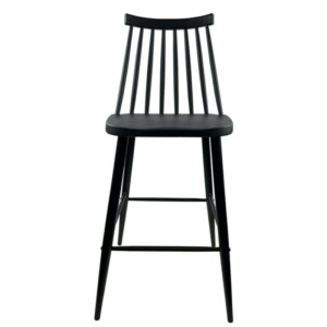 Σκαμπό Bar ArteLibre MARANTA Μαύρο PP/Μέταλλο 45x46x97cm - Image 2