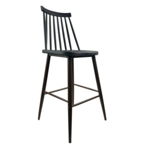 Σκαμπό Bar ArteLibre MARANTA Μαύρο/Καρυδί PP/Μέταλλο 45x46x97cm