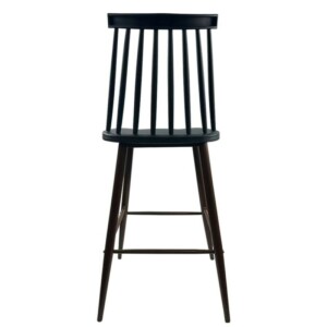 Σκαμπό Bar ArteLibre MARANTA Μαύρο/Καρυδί PP/Μέταλλο 45x46x97cm - Image 5