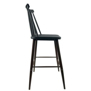 Σκαμπό Bar ArteLibre MARANTA Μαύρο/Καρυδί PP/Μέταλλο 45x46x97cm - Image 9