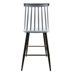 Σκαμπό Bar ArteLibre MARANTA Λευκό/Καρυδί PP/Μέταλλο 45x46x97cm - Image 4