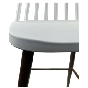 Σκαμπό Bar ArteLibre MARANTA Λευκό/Καρυδί PP/Μέταλλο 45x46x97cm - Image 7