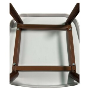 Σκαμπό Bar ArteLibre MARANTA Λευκό/Καρυδί PP/Μέταλλο 45x46x97cm - Image 8