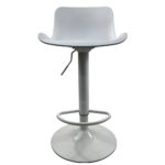 Σετ 2 τεμαχιών Σκαμπό Bar ArteLibre QUERIDA Λευκό PP/Μέταλλο 44x45x58/81-79/102cm - Image 2