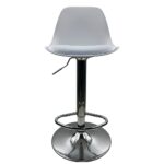 Σετ 2 τεμαχιών Σκαμπό Bar ArteLibre AMADA Λευκό/Χρώμιο PP/Μέταλλο 41x40x79-89cm - Image 2