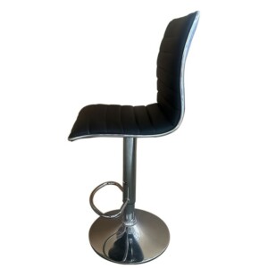 Σκαμπό Bar ArteLibre ENCANTA Μαύρο/Χρώμιο PU/Μέταλλο 41x50x59/94-80/115cm - Image 3