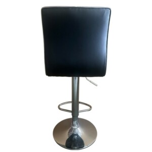 Σκαμπό Bar ArteLibre ENCANTA Μαύρο/Χρώμιο PU/Μέταλλο 41x50x59/94-80/115cm - Image 4