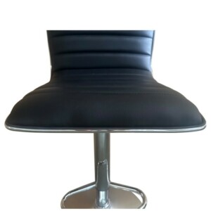 Σκαμπό Bar ArteLibre ENCANTA Μαύρο/Χρώμιο PU/Μέταλλο 41x50x59/94-80/115cm - Image 5