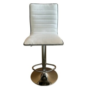 Σκαμπό Bar ArteLibre ENCANTA Λευκό/Χρώμιο PU/Μέταλλο 41x50x59/94-80/115cm - Image 2