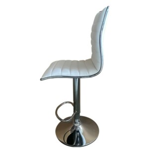 Σκαμπό Bar ArteLibre ENCANTA Λευκό/Χρώμιο PU/Μέταλλο 41x50x59/94-80/115cm - Image 3