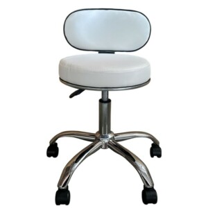 Καρέκλα Εργασίας ArteLibre FIRMEZA Λευκό/Χρώμιο PU/Μέταλλο 47x47x67/78cm - Image 2