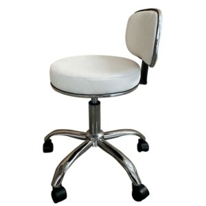 Καρέκλα Εργασίας ArteLibre FIRMEZA Λευκό/Χρώμιο PU/Μέταλλο 47x47x67/78cm - Image 3