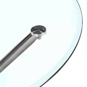 Τραπέζι Τραπεζαρίας ArteLibre PHLAX Διάφανο/Χρώμιο Γυαλί/Μέταλλο Φ120x74cm - Image 3