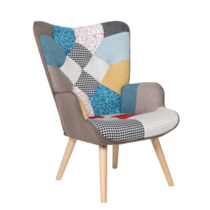 Πολυθρόνα ArteLibre BRIAR Πολύχρωμο Patchwork Ύφασμα/Ξύλο 73x69x96cm