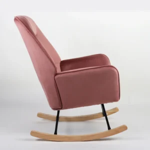 Πολυθρόνα Κουνιστή ArteLibre BERTIE Σάπιο Μήλο Βελούδο/Μέταλλο/Ξύλο 87x72x96cm - Image 2