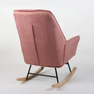 Πολυθρόνα Κουνιστή ArteLibre BERTIE Σάπιο Μήλο Βελούδο/Μέταλλο/Ξύλο 87x72x96cm - Image 3