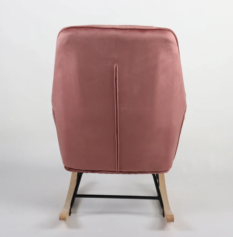Πολυθρόνα Κουνιστή ArteLibre BERTIE Σάπιο Μήλο Βελούδο/Μέταλλο/Ξύλο 87x72x96cm - Image 4